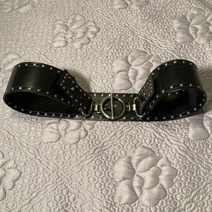 Genuine Leather Silver Studded Toggle Belt